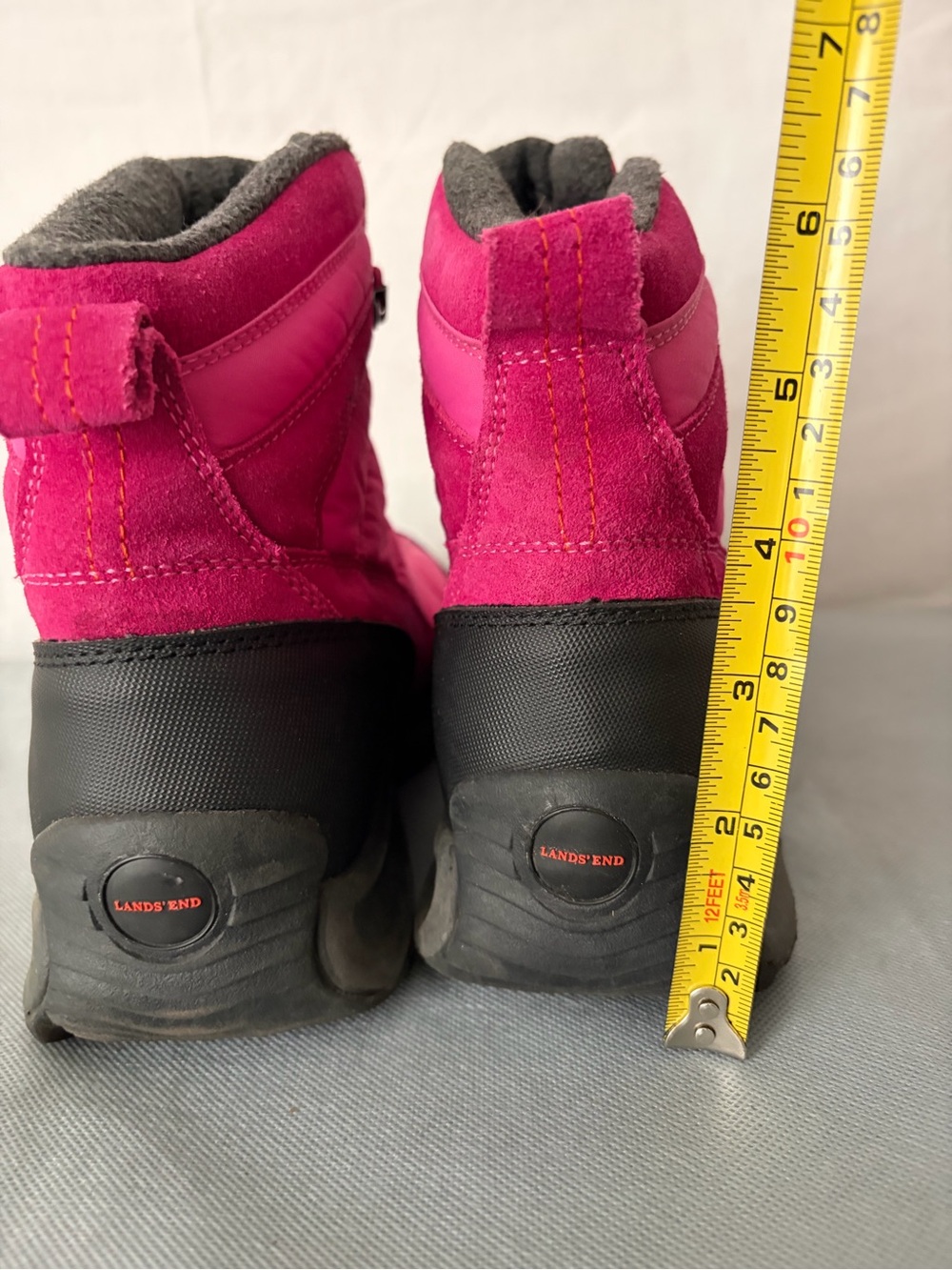 Lands End Pink Quilted Insulated Winter Boots Lace Up Sz 9B (B222) - Picture 7 of 11